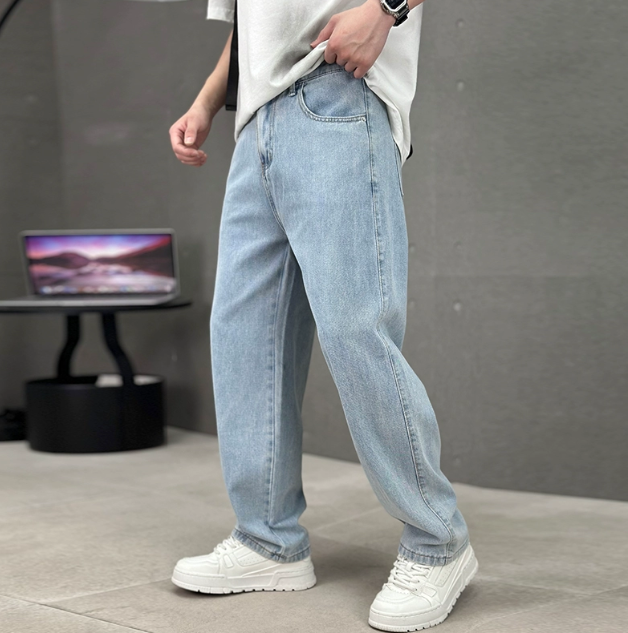Pantalón vaquero elegante de corte recto para hombre