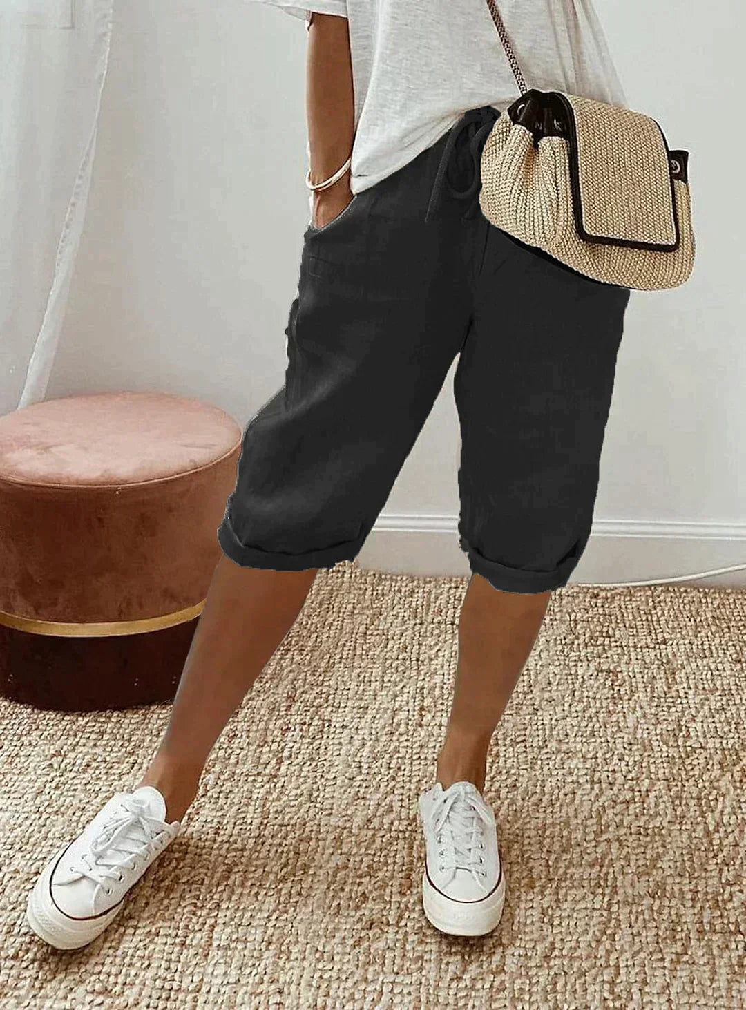 Pantalones capri de lino para el confort diario
