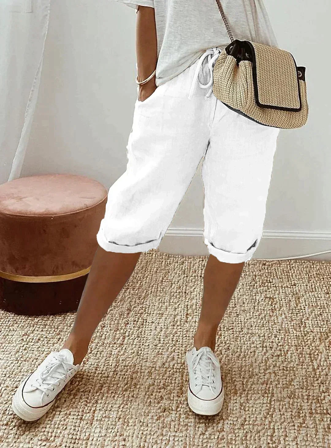 Pantalones capri de lino para el confort diario