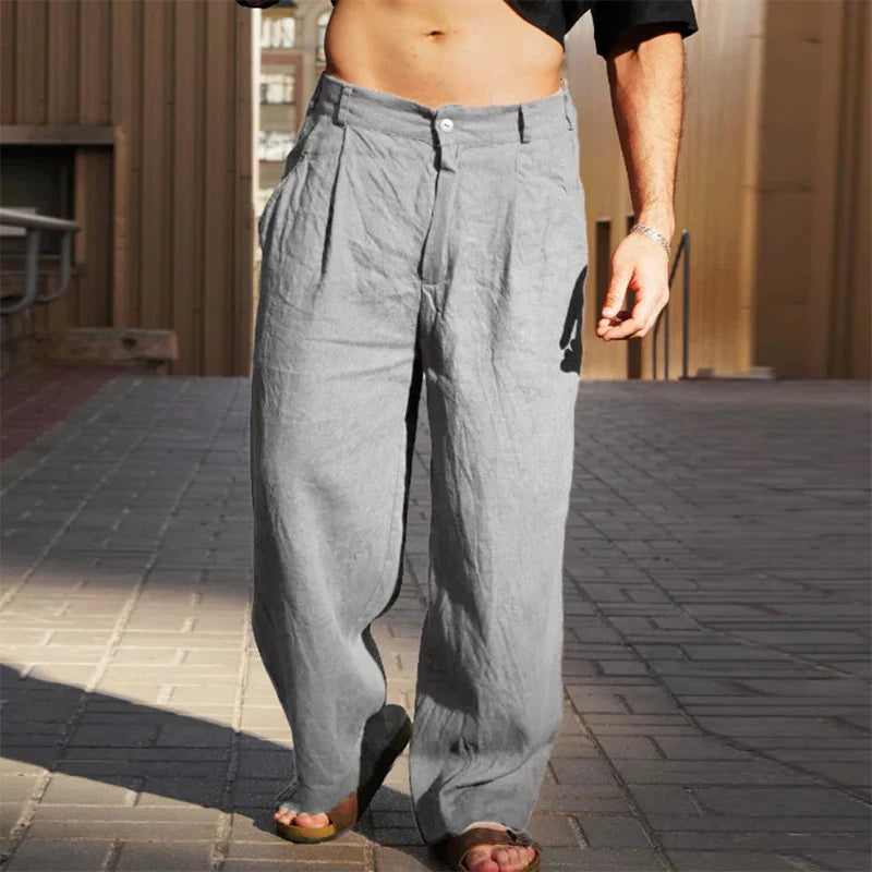 Pantalones casuales de hombre con perneras anchas