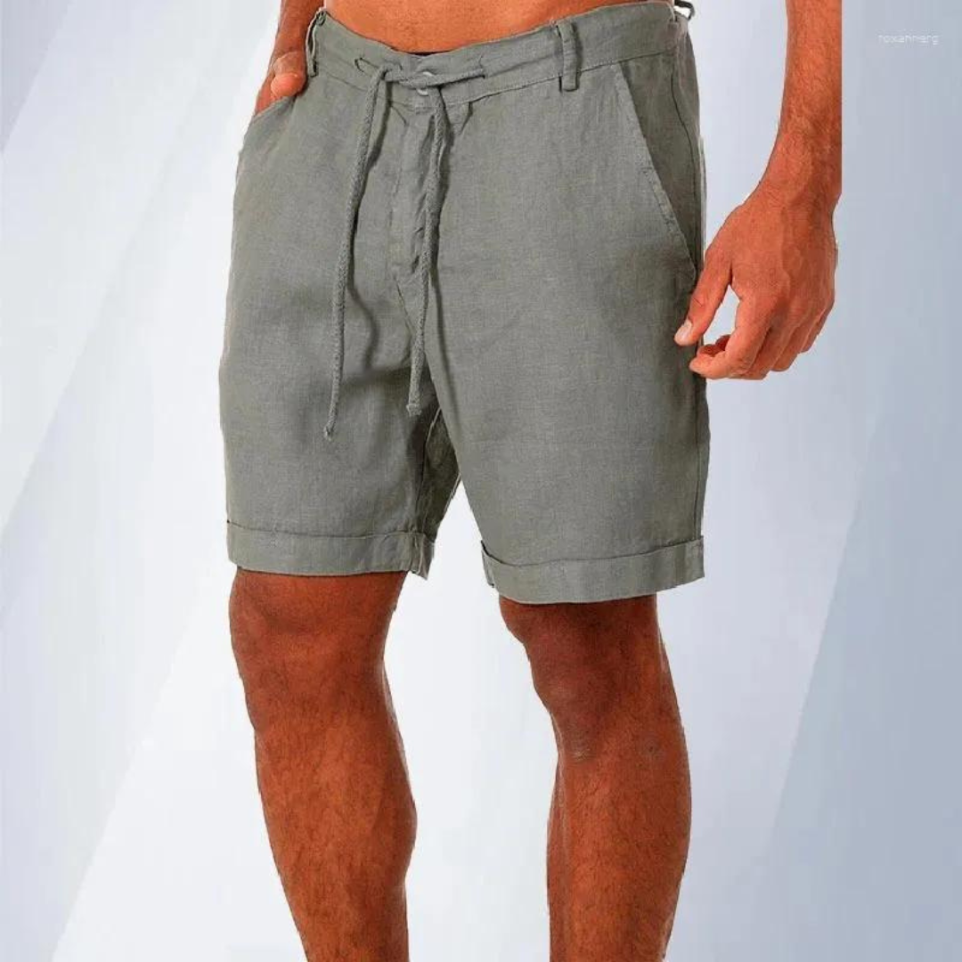 Pantalones cortos de algodón y lino para hombre