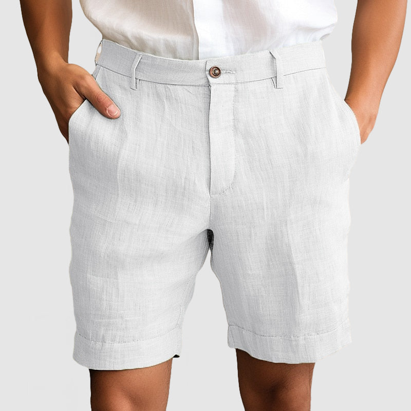 Pantalones cortos elegantes para hombre sin pinzas y con dobladillo