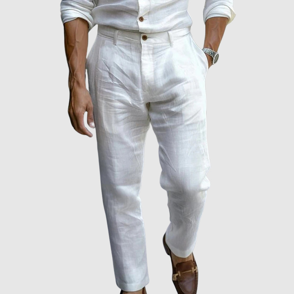 Pantalones de hombre plisados slim-fit