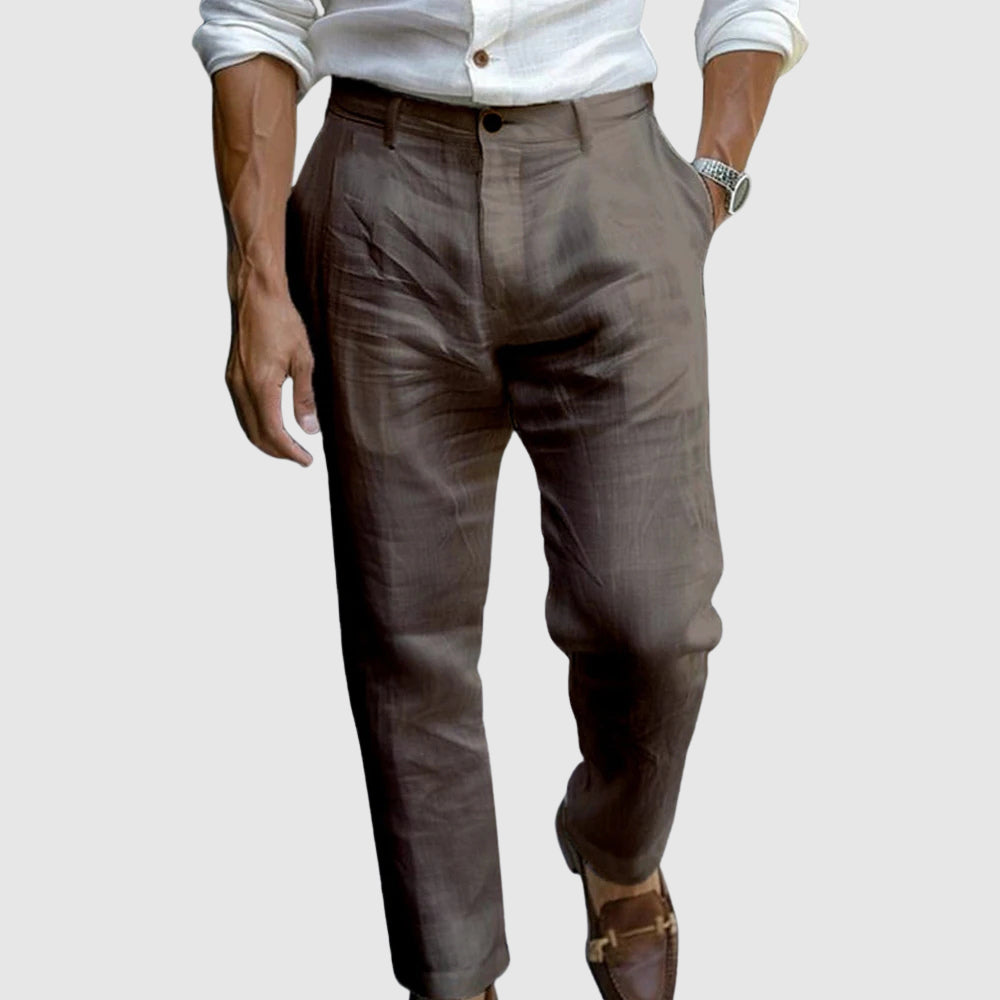 Pantalones de hombre plisados slim-fit