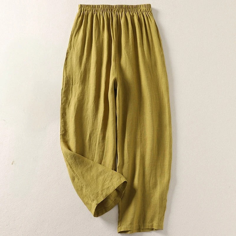 Pantalones de mujer de pernera ancha con cintura elástica