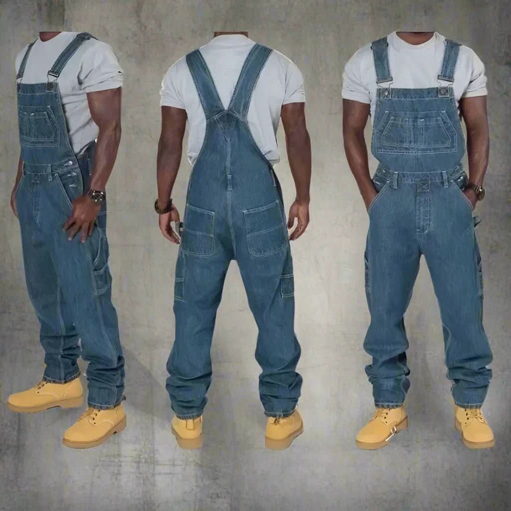 Pantalones de peto con detalle de paneles y bolsillos funcionales