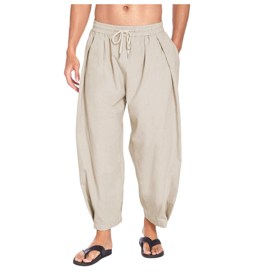 Pantalones harem de tiro bajo para hombre