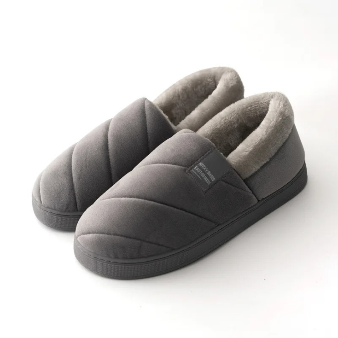 Pantuflas antideslizantes de pelo para hombre