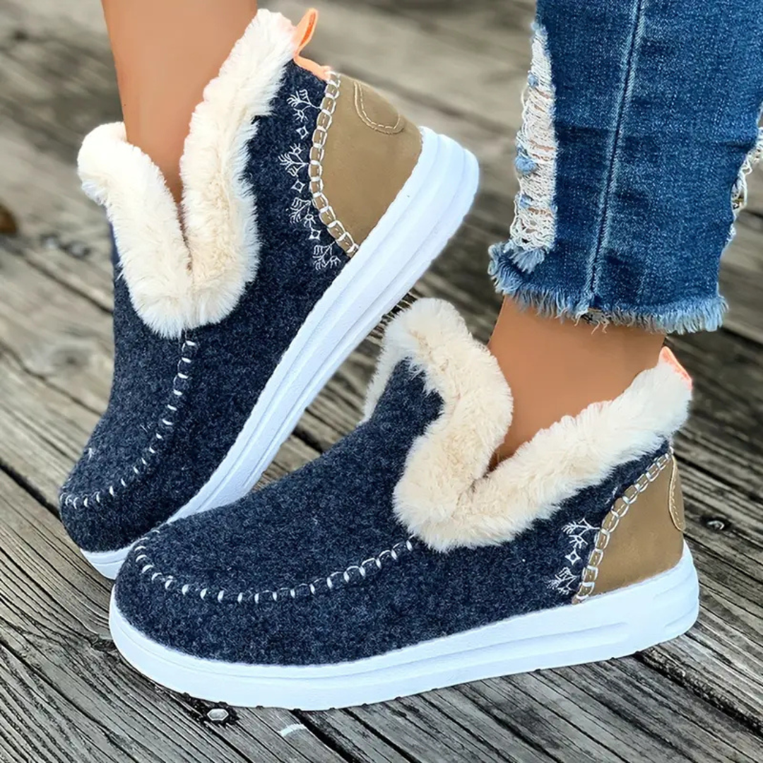 Pantuflas de invierno cómodas con forro polar para mujer