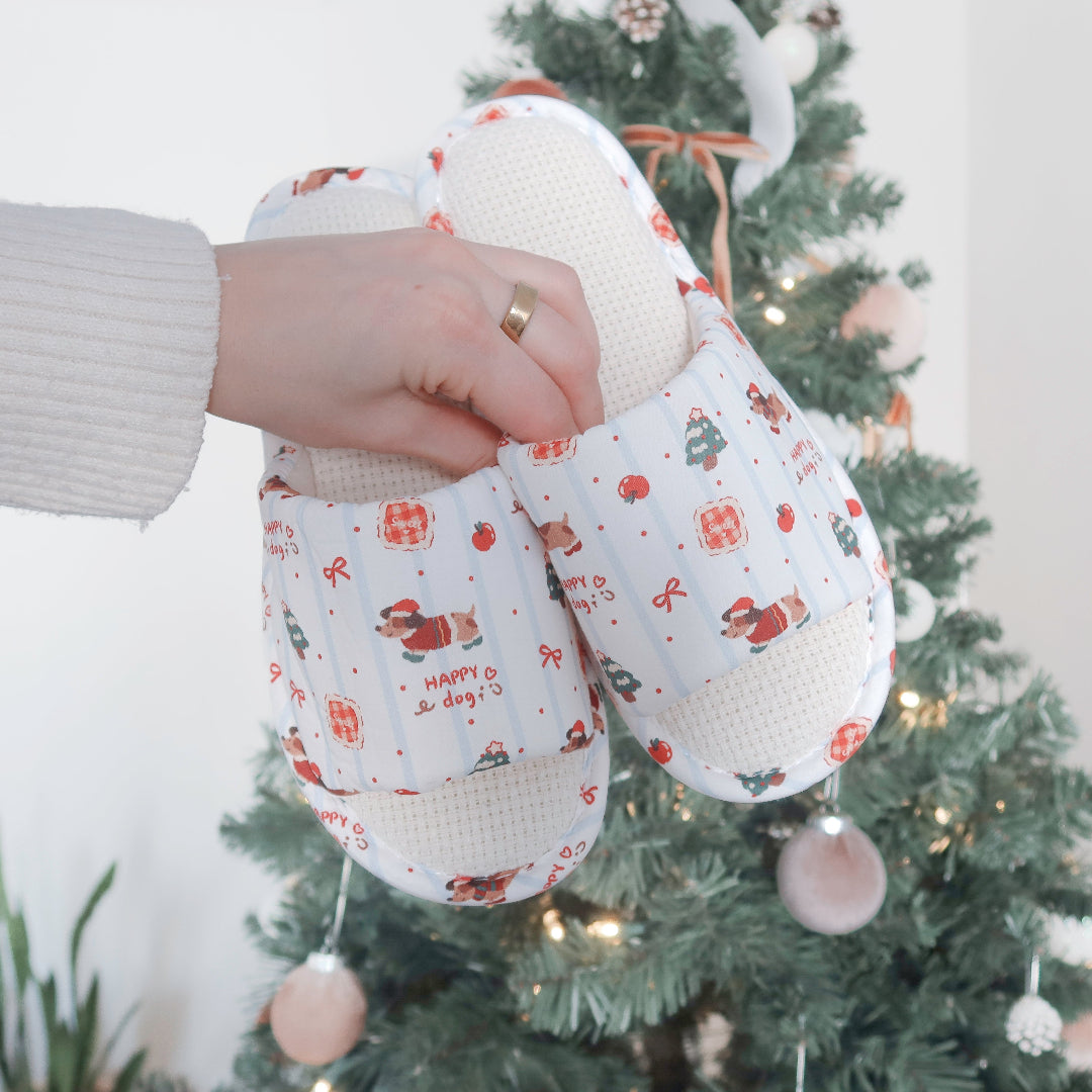 Pantuflas navideñas Happy Dog