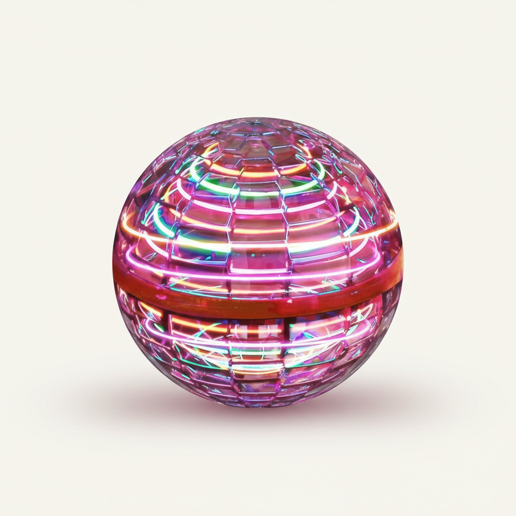 Pelota Voladora Flying Orb | Spinner Volador Aerodinámico con Efectos LED | Rotación de 360° y Función de Bumerán | Estructura Resistente y Carga Rápida USB