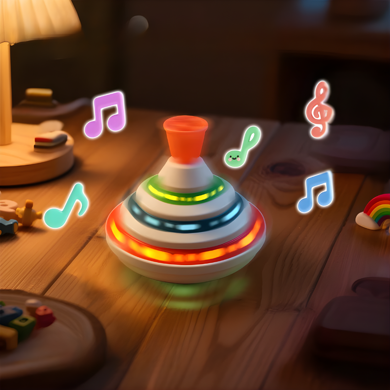 Peonza de juguete sensorial con luz y música para niños