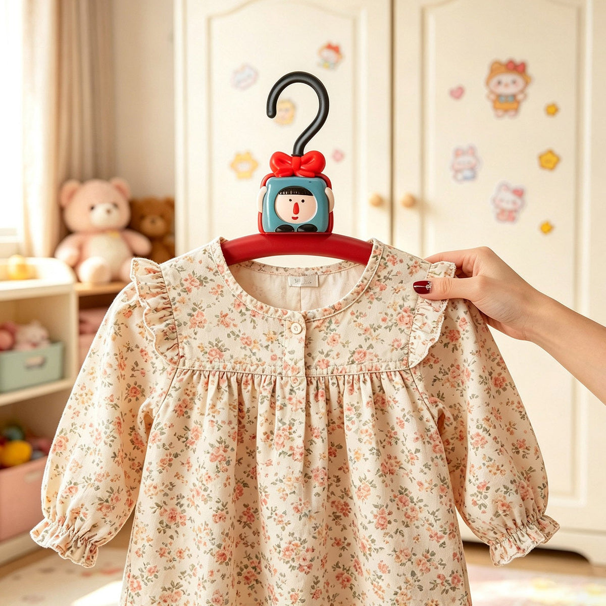 Percha de plástico para ropa con diseño navideño