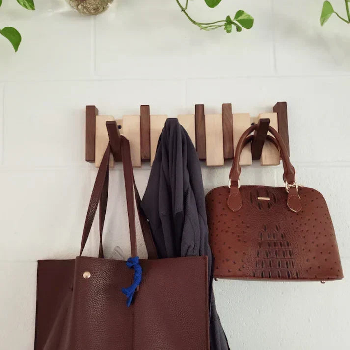 Perchero de pared de madera de alta calidad con diseño de piano