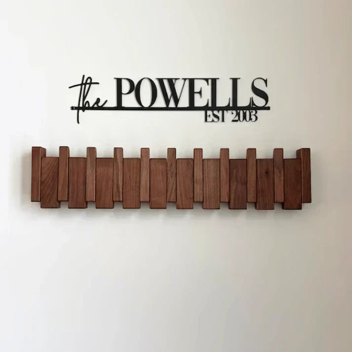 Perchero de pared de madera de alta calidad con diseño de piano