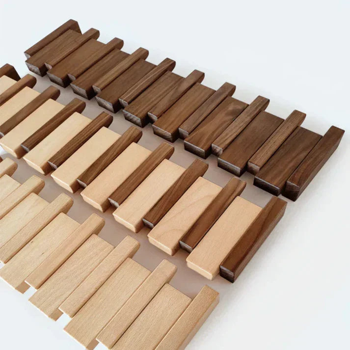 Perchero de pared de madera de alta calidad con diseño de piano