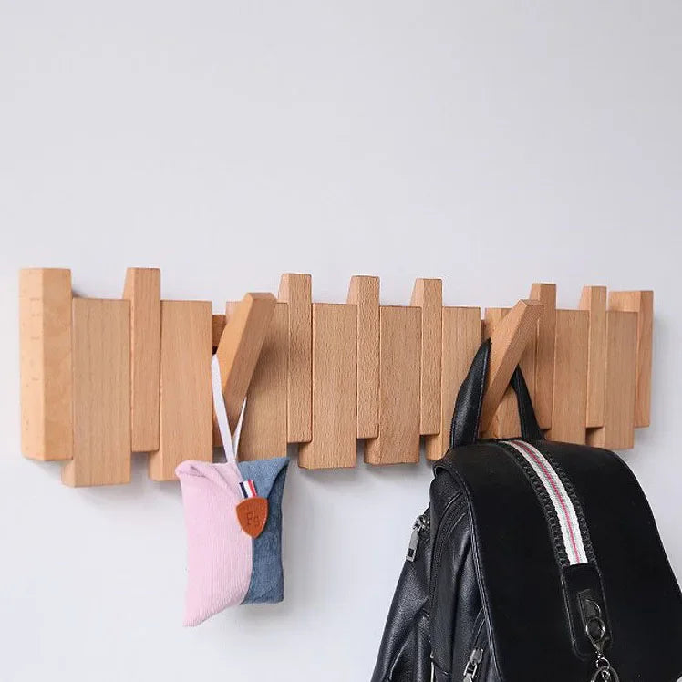 Perchero para abrigos y llaves artesanal de estilo sencillo