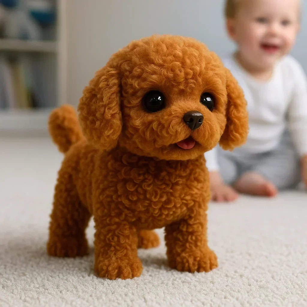 Perro de peluche interactivo y realista | Juguete suave y animado para niños y adultos