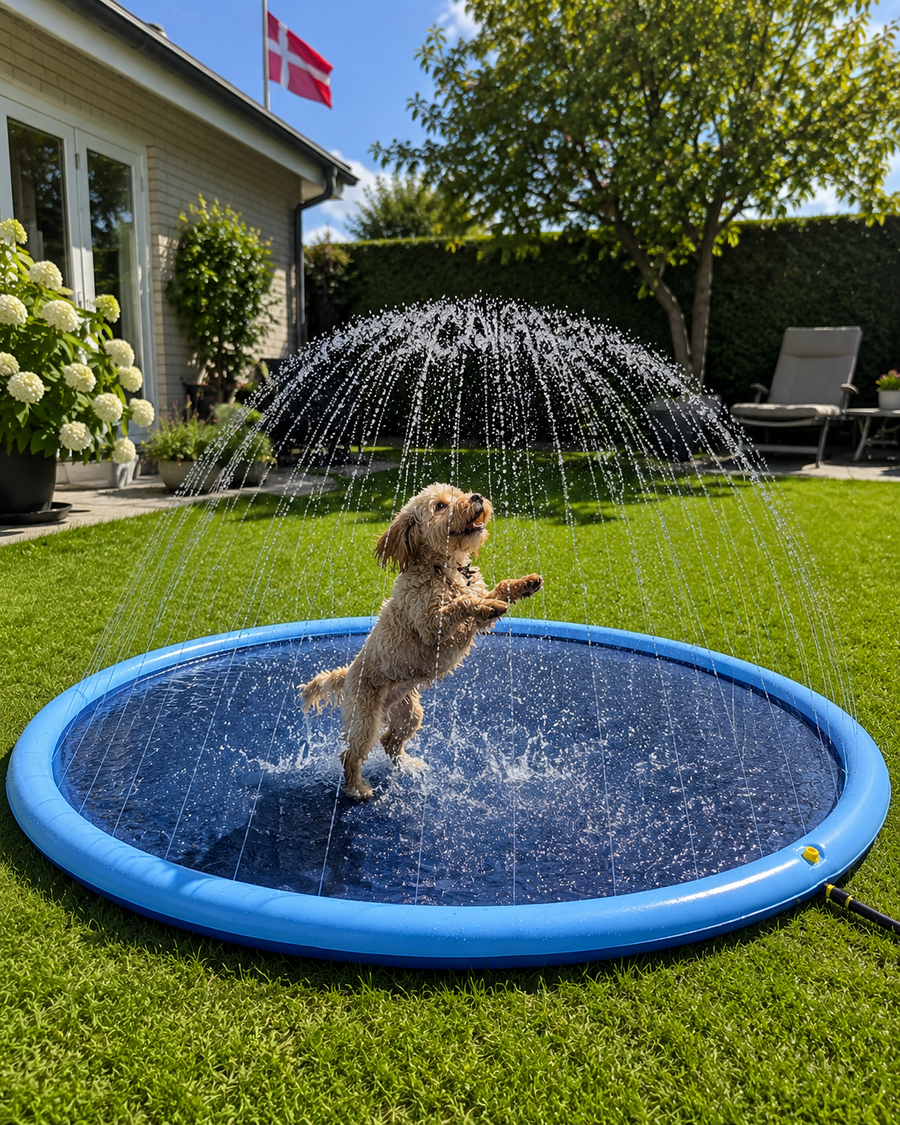 Piscina para perros con aspersor de agua (disponible en tamaños para perros grandes y pequeños)