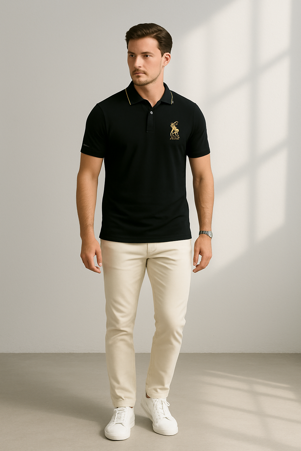 Polo de hombre de corte clásico con bordado
