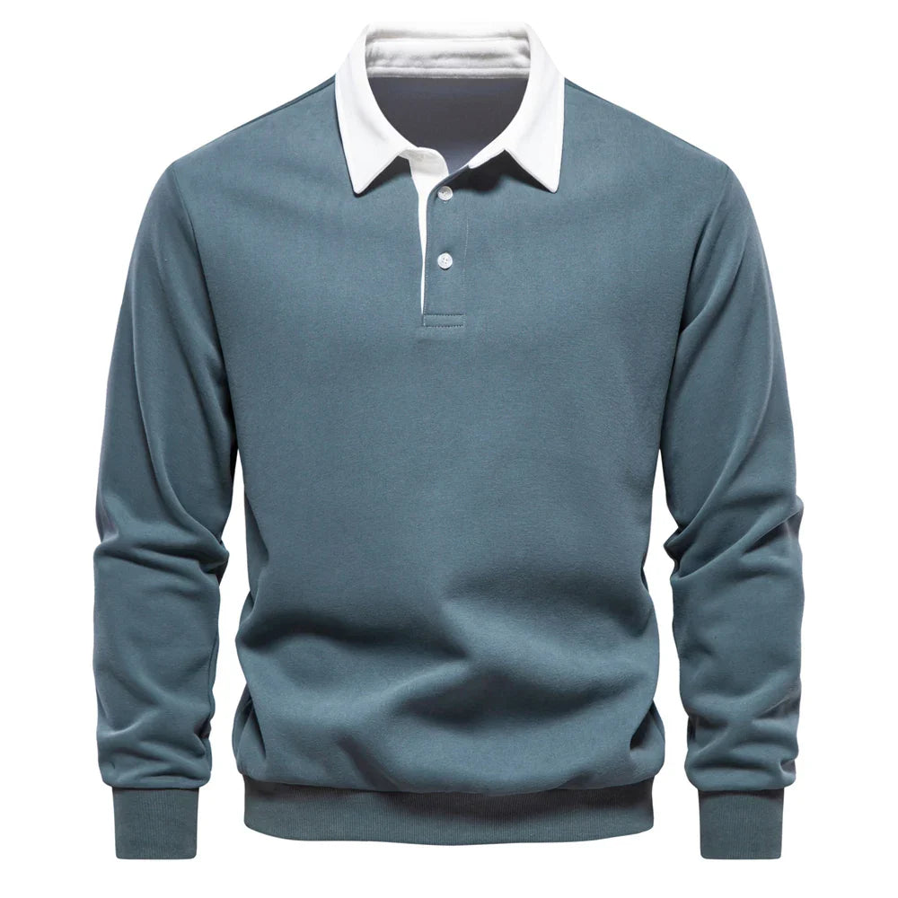 Polo de rugby de manga larga para hombre