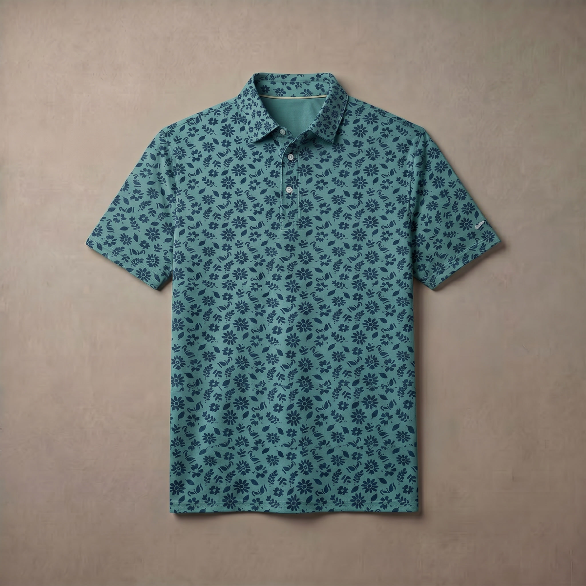 Polo para hombre con estampado jaspeado | Absorbe la humedad | UPF 50 | Elástico en 4 direcciones