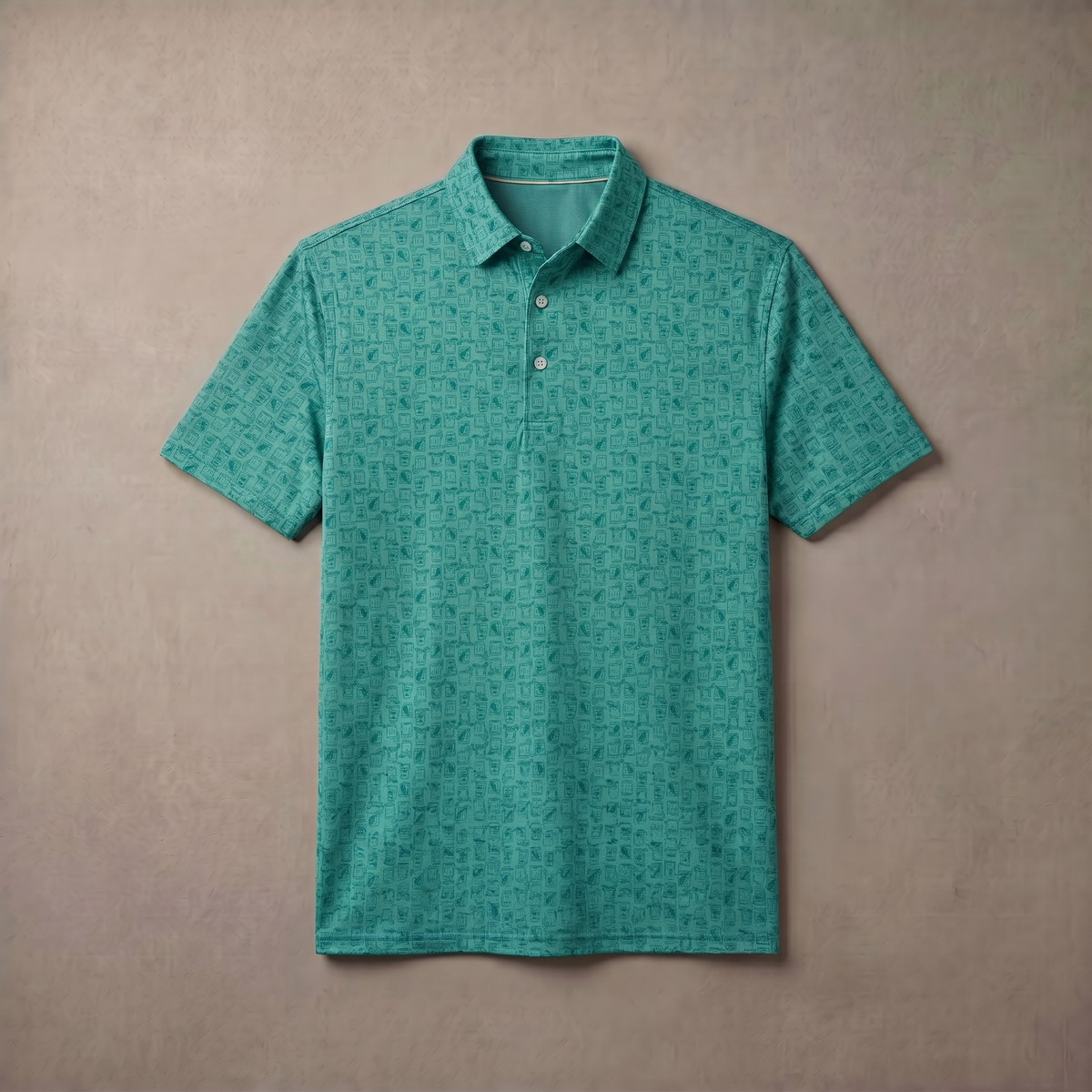 Polo para hombre con estampado jaspeado | Absorbe la humedad | UPF 50 | Elástico en 4 direcciones