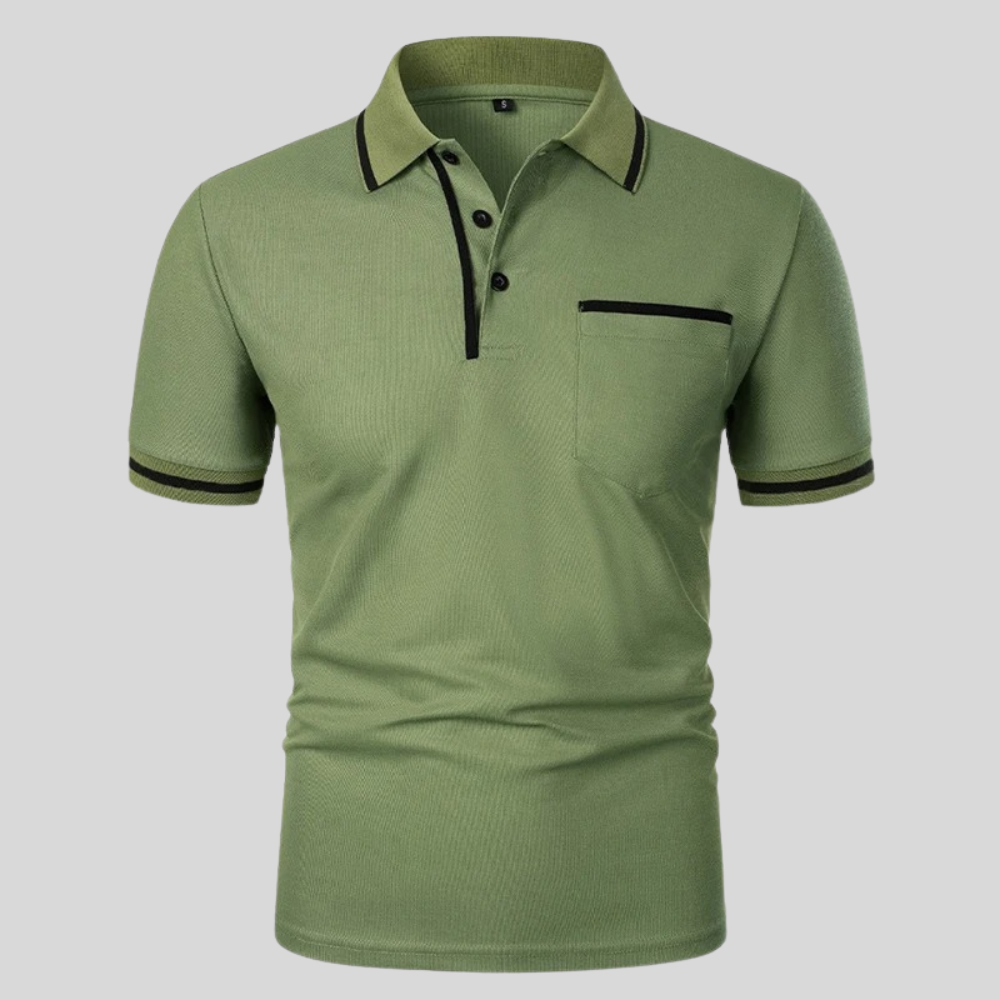 Polo para hombre de manga corta con bolsillo