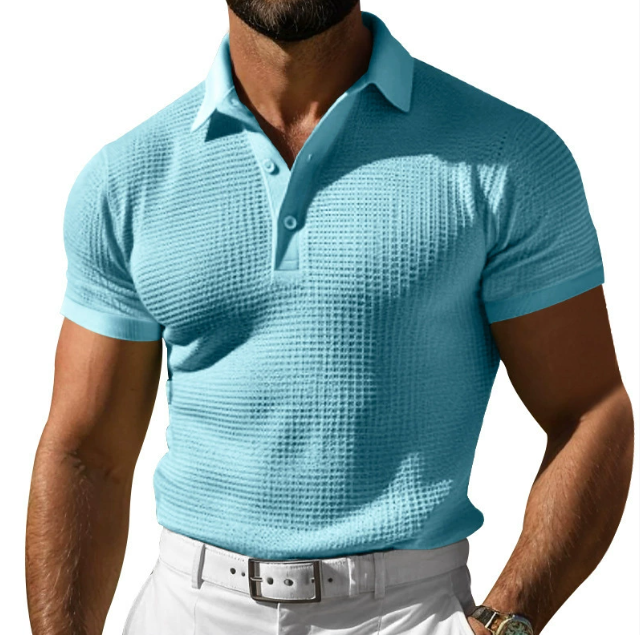 Polo para hombre de tejido texturizado y corte regular