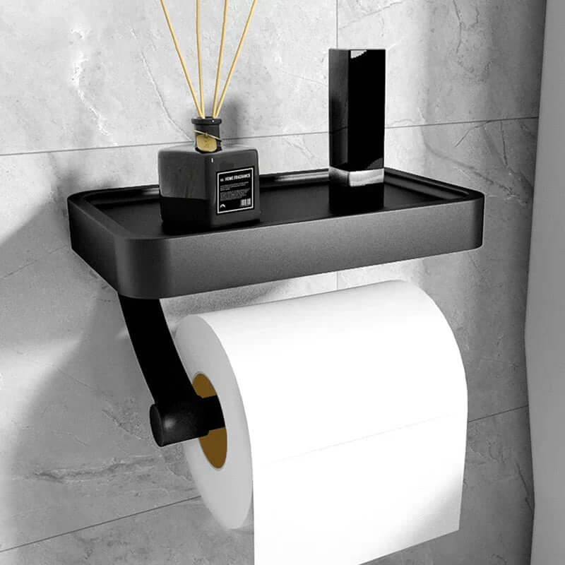 Portarrollos de papel higiénico de acero inoxidable con estante