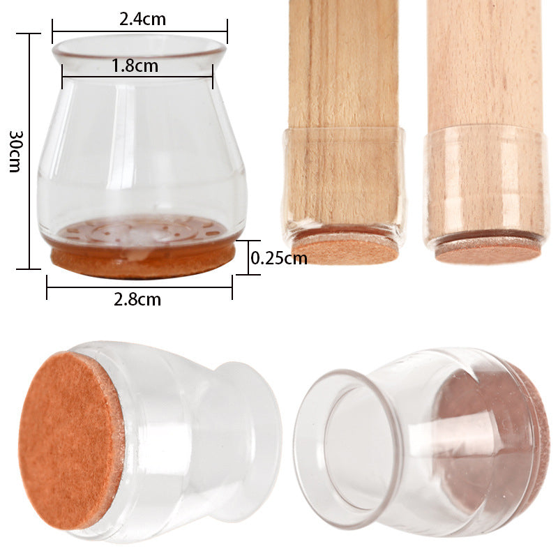 Protectores de suelo para muebles - 4 uds., diseño transparente para sillas