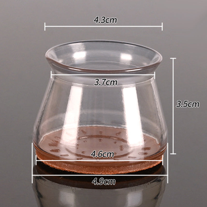 Protectores de suelo para muebles - 4 uds., diseño transparente para sillas