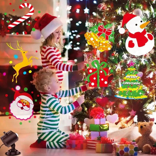 Proyector de luces navideñas para exterior con 16 imágenes festivas para decoración