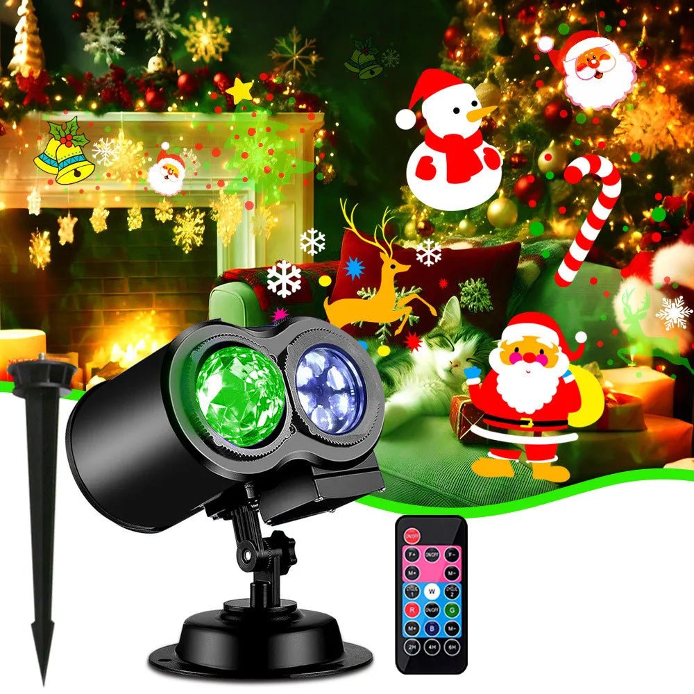Proyector de luces navideñas para exterior con 16 imágenes festivas para decoración