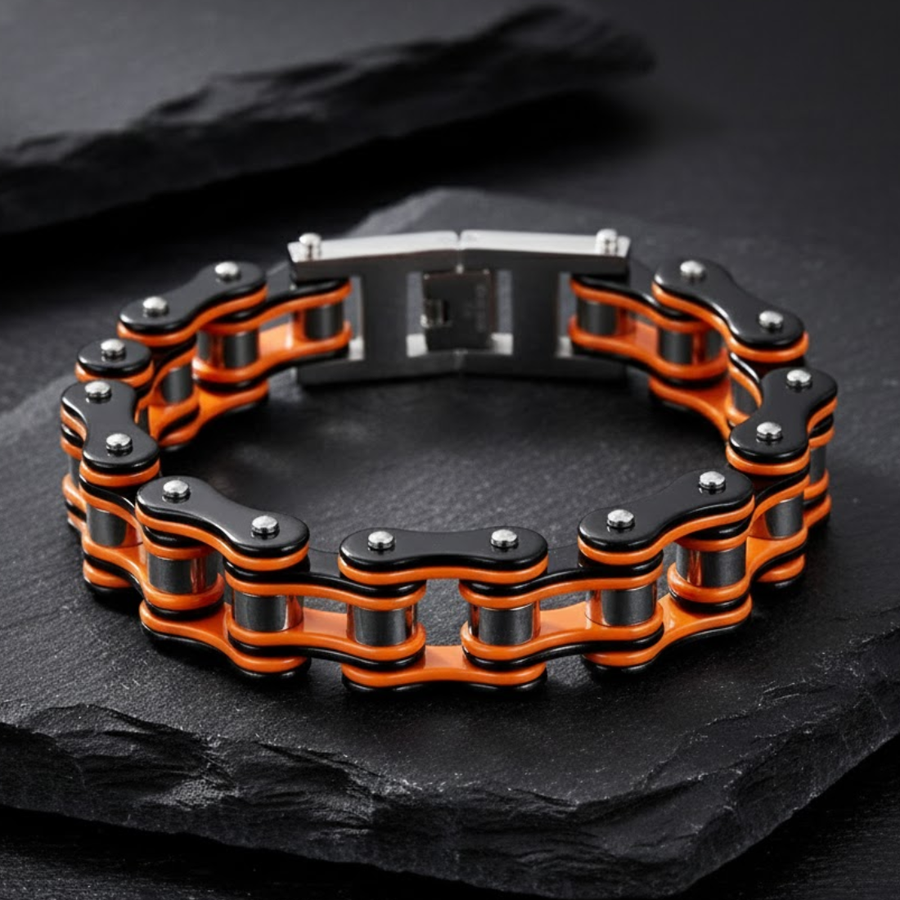 Pulsera de cadena estilo biker - Hilera de acero forjado