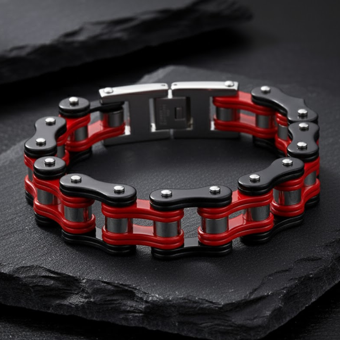 Pulsera de cadena estilo biker - Hilera de acero forjado