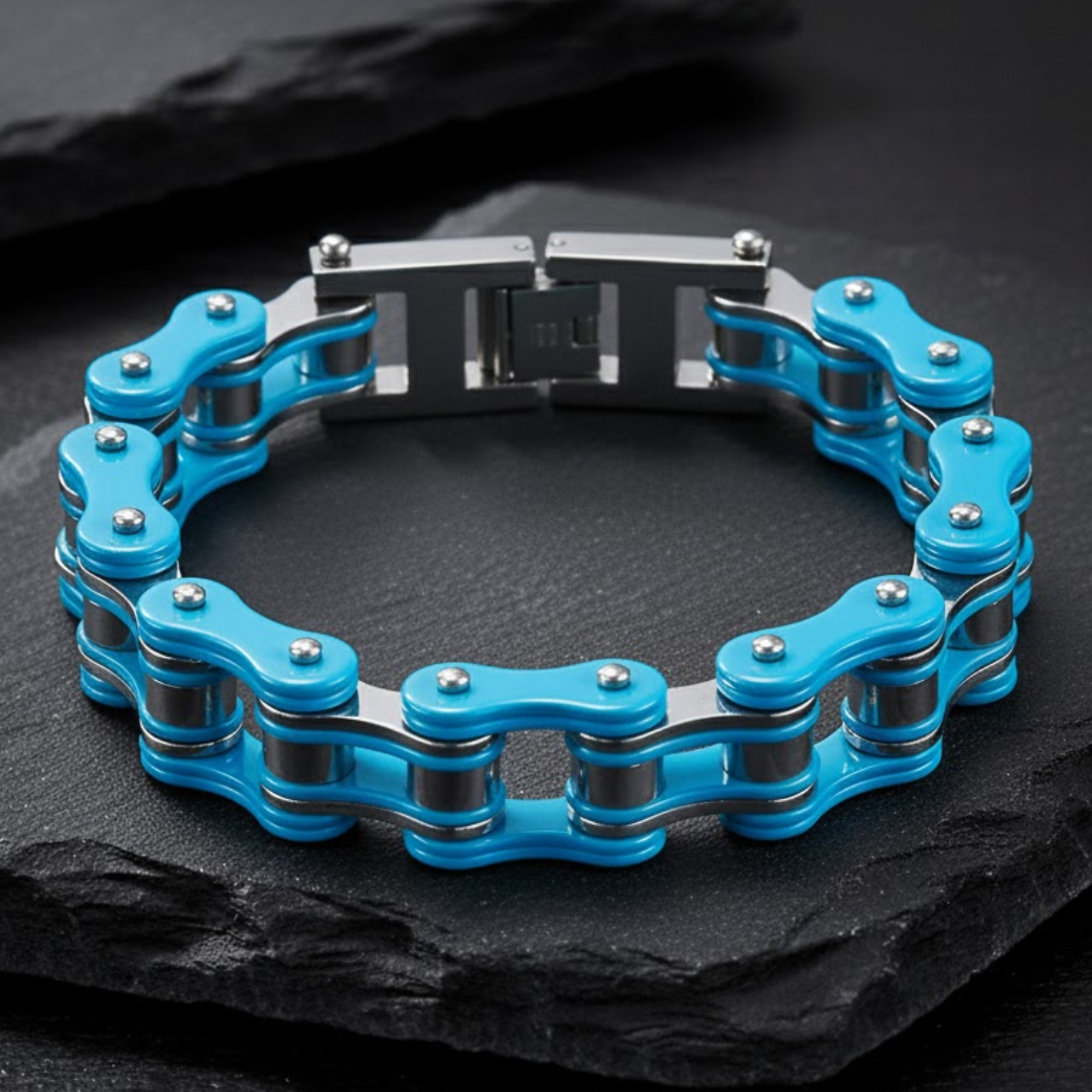 Pulsera de cadena estilo biker - Hilera de acero forjado