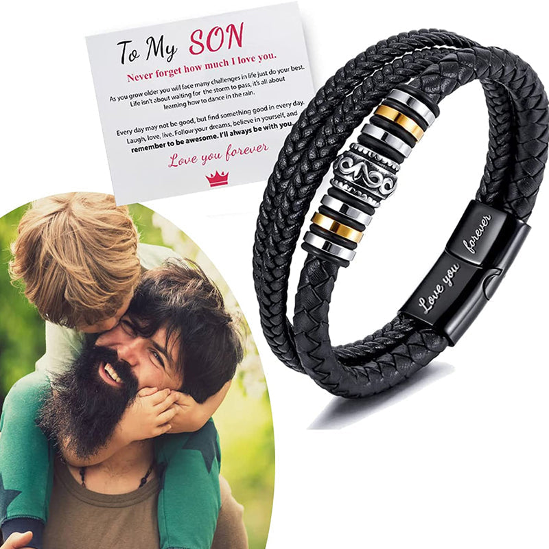 Pulsera para Hombre de Doble Fila en Negro