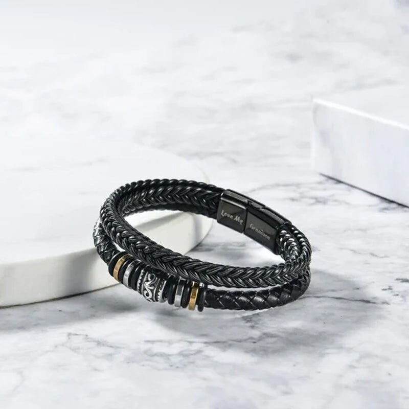 Pulsera para Hombre de Doble Fila en Negro