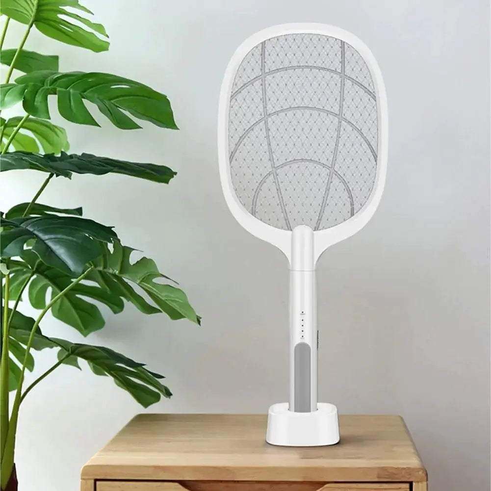 Raqueta matamosquitos eléctrica – Aniquilador de insectos recargable por USB con tecnología de atracción LED