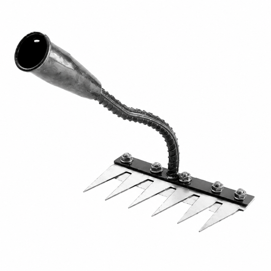 Rastrillo Resistente de Acero para Exterior para Desherbar y Cultivar el Suelo