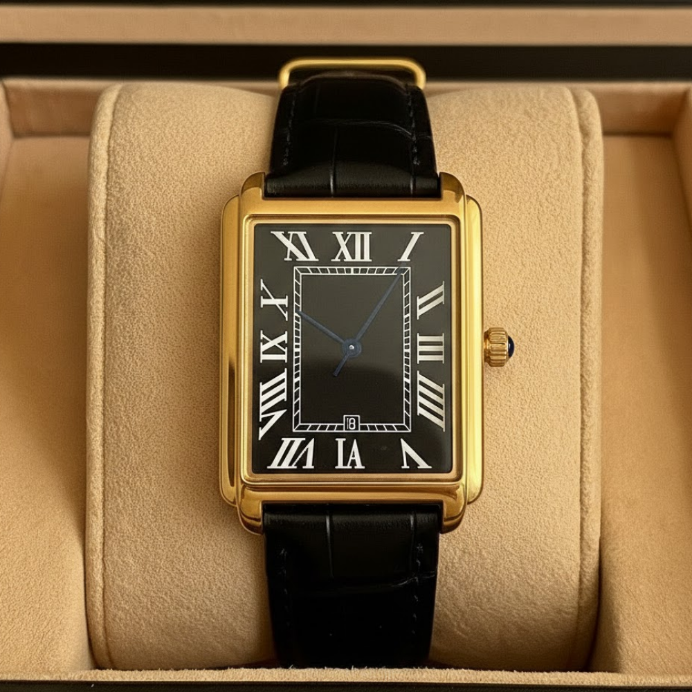 Reloj analógico cuadrado clásico para hombre estilo retro