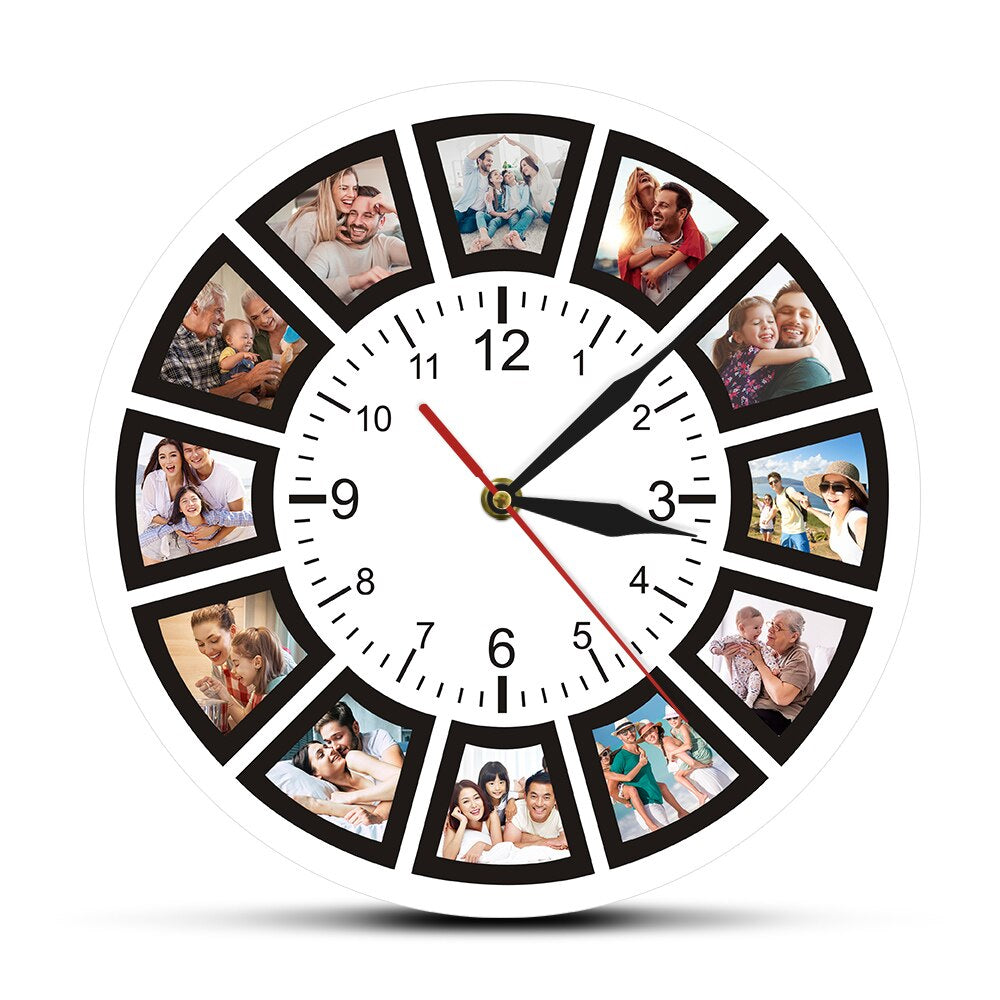 Reloj de pared con collage de fotos: diseño personalizable y elegante, ideal para guardar tus mejores recuerdos