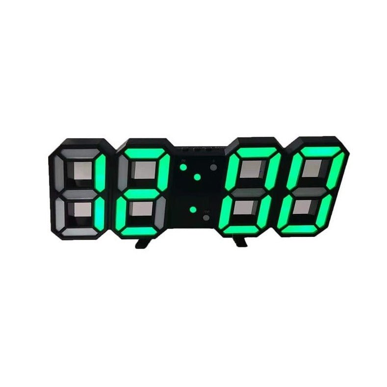 Reloj de pared digital LED 3D: diseño moderno con función de atenuación y visibilidad óptima