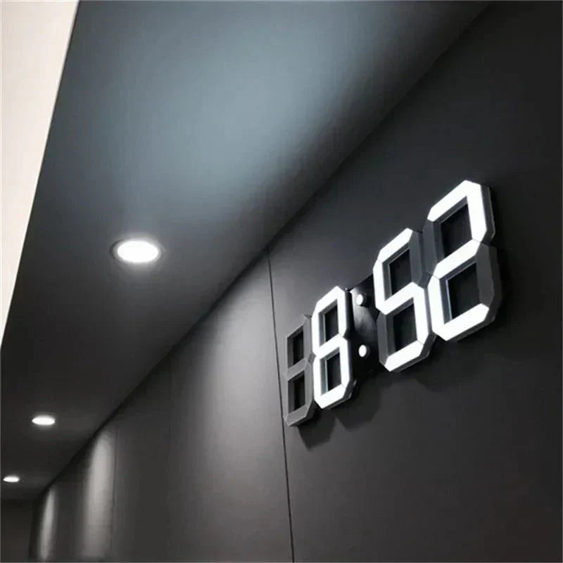 Reloj de pared digital LED 3D – Pantalla moderna con luz regulable