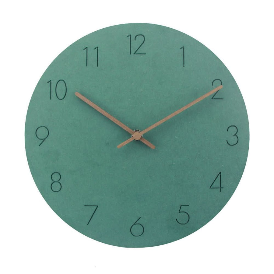 Reloj de pared minimalista de estilo escandinavo – Agujas de madera – Mecanismo silencioso – Decoración para el hogar