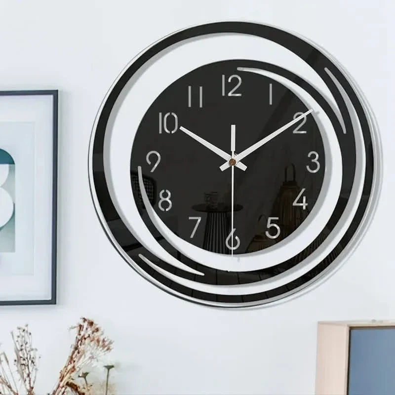 Reloj de pared negro de acrílico – Diseño escandinavo moderno