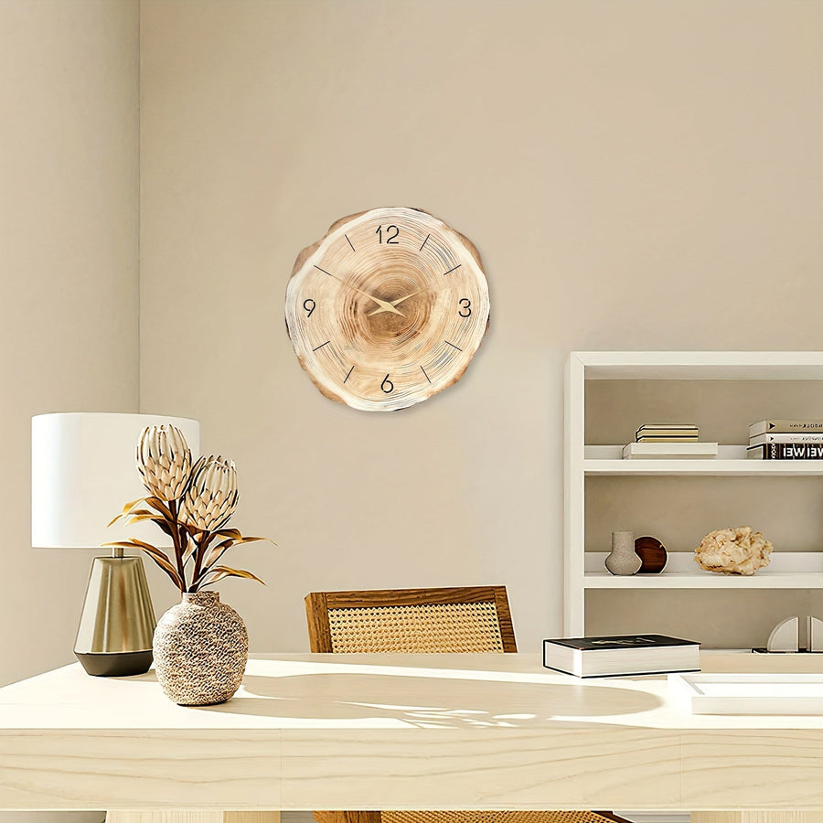 Reloj de pared silencioso de madera Dandy - Textura realista