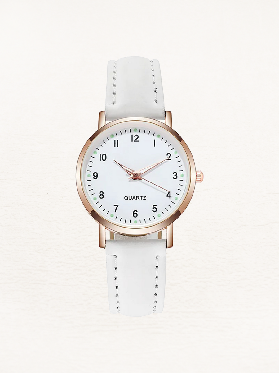 Reloj de piel para mujer en oro rosa