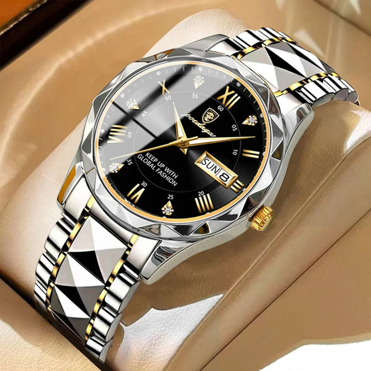 Reloj de pulsera de lujo resistente al agua para hombre con función luminosa